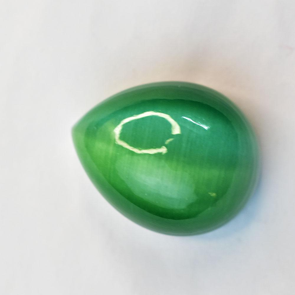 95.35 ct Green Pear Cabochon Shape Natural Cat'S Eye Loose Gemstone for Jewelry Making and Crafts