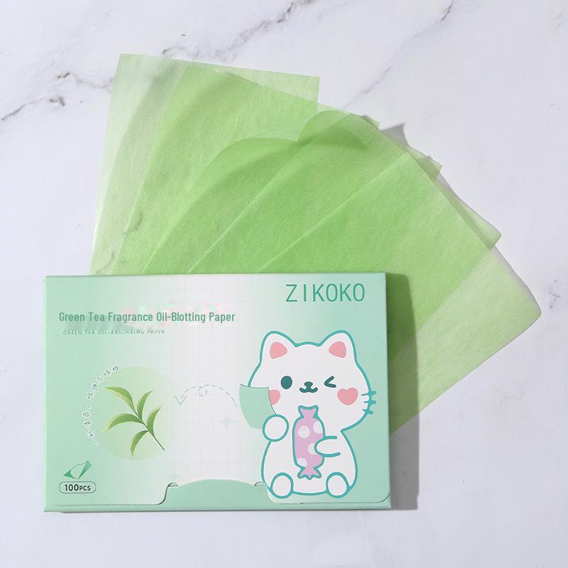 ZIKOKO Portable Oil-Absorbing Facial Papers - 100 Sheets, Fragrance-Free, Removable Box, Oil-Control