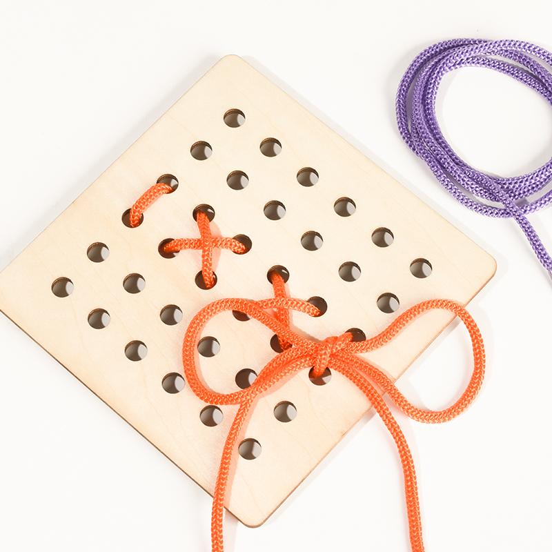 1 Set Children's Fun Montessori Learn Basic Life Skills Teaching Aid Clothes Threading Sewing Board Game Kids Educational Toys
