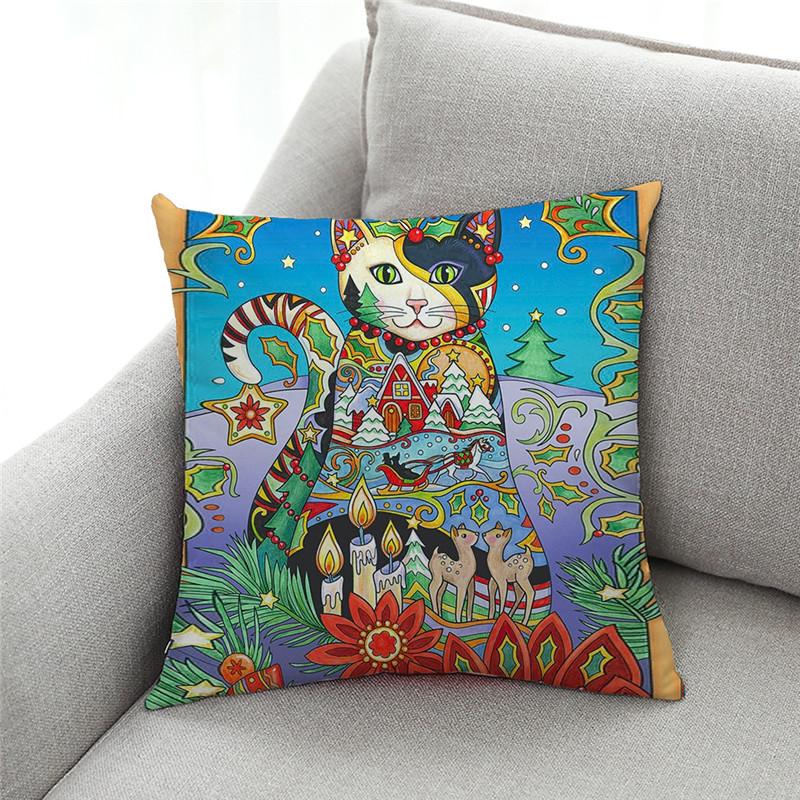 Federa per cuscino con stampa di gatti vintage, per soggiorno, divano, camera da letto, decorazione
