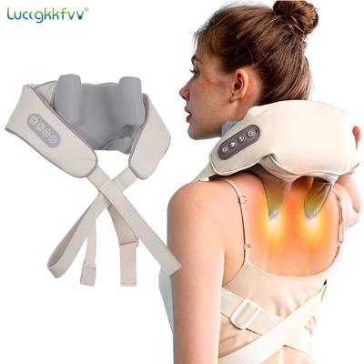 Nacken-Schulter-Massagegerät, Shiatsu-Massagegerät für tiefes Gewebe, Rückenmassagegerät mit Wärme zur Schmerzlinderung, elektrische Knet- und Druckmuskelmassage