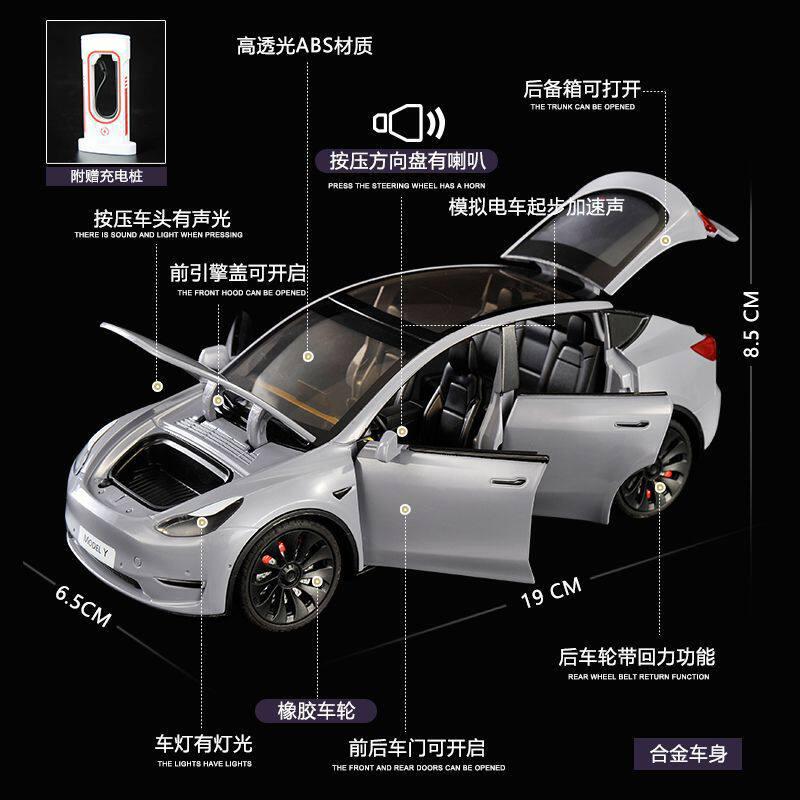 1:24 Model Y Premium Elektryczny Crossover Metalowy Odlew Model Samochodu Dekoracja na Biurko Kolekcjonerski Ornament Prezent Świąteczny Dla Przyjaciela