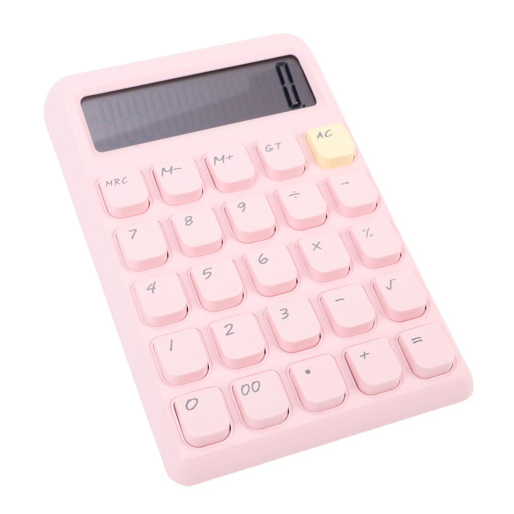 Solar Calculator 12 Digits Large Display Responsive Mechanical Buttons Cute Basic Standard Calculator for   Study