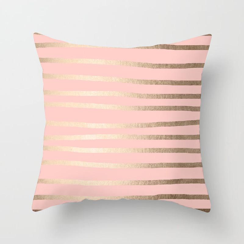 Popular Pink Marble Geometric Series Pillowcases, Home Fabric Sofa Cushion Covers