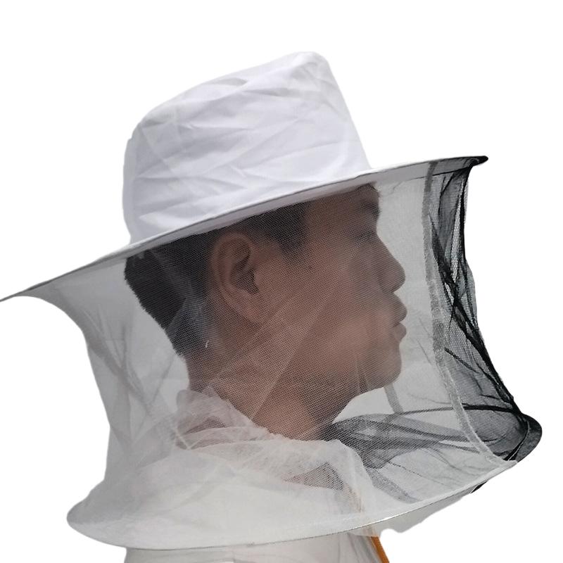 BeeKeeping Protective Bee Hat Anti Bee White Hat-Veil Combo Repellent Bee Cap Bug Mesh Mask Bee-keeping Protection Beekeeper