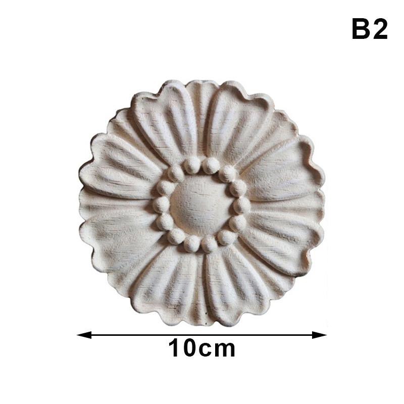 Wood Floral Appliques For Furniture Antique Onlays Moulding Home Decor Wood Carving Decoration Wall Wood Decal Vintage Figurines