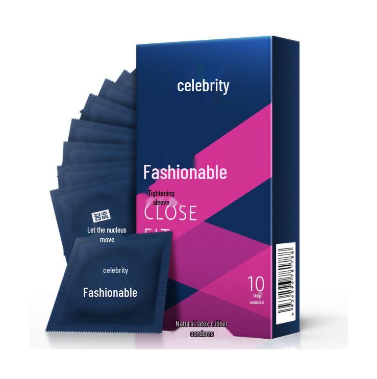 Celebrity Ultra-Thin G-Spot Condoms, Ice & Fire Combo, Small Size, Large Particles, Black