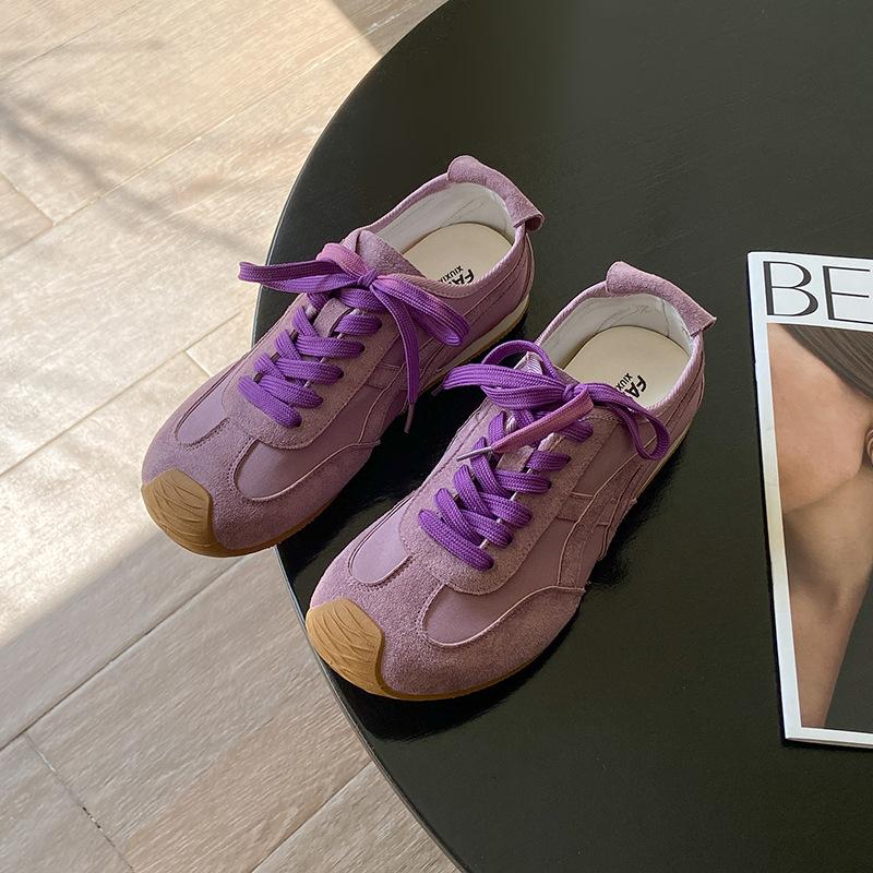 2025 spring and summer new women's shoes flat-bottomed retro lightweight breathable casual versatile sports shoes