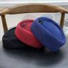 French Retro Mesh Wool Temperament Stewardess Hat Female Autumn and Winter Beret Medicine Box Hat Hepburn Style Elegant Top Hat