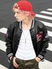 Men's PU leather jacket spring loose baseball jersey European and American style artificial leather embroidered jacket cross-border clearance