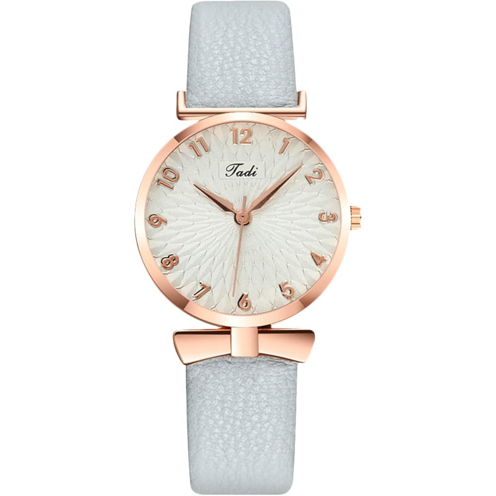 Rorios Women s Analog Quartz Watch Blue Waterproof Leather Strap Casual Timepiece