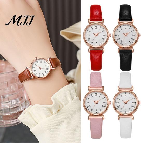 Formal Women Watch Analog Quartz Watches for Fashion Adjustable Leather Strap Wristwatch Elegant Easy Ladies Read Roman Numerals Dress Gifts Mom Wife