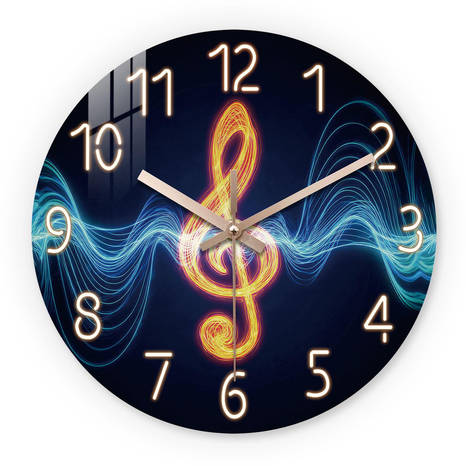 High-Quality Treble High-Quality Clef High-Quality Wooden High-Quality Wall High-Quality Clock, 10-24Inch High-Quality Silent High-Quality Wall (as the picture,10Inch)