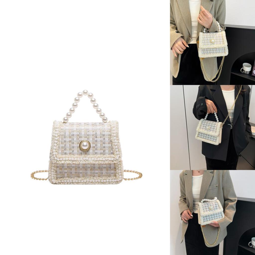 Fashionable Pu Leather Small Square Bag For Women Available In Cream And Khaki