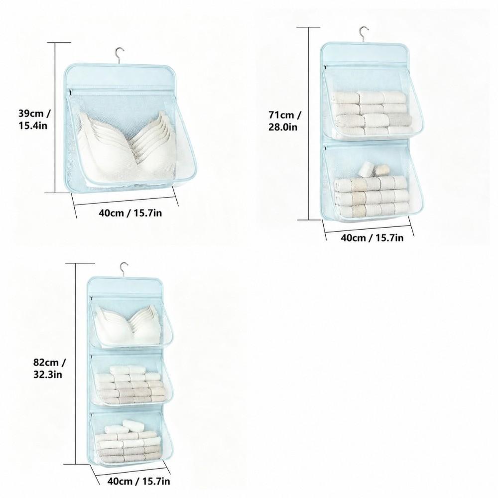 Breathable Hanging Closet Organizer Large Capacity Mesh Storage Bag  Student Dormitories