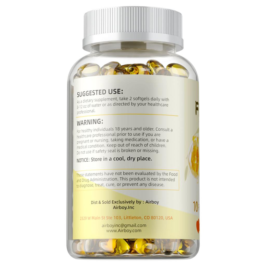 Airboy Fish Oil 1200mg Softgels — Omega-3 EPA DHA, Daily Wellness, Nutritional Support