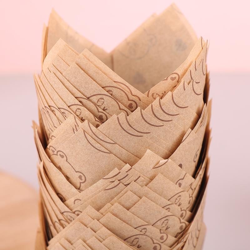 50 Pcs Newspaper Style Baking Cup Liner For Wedding Party Caissettes Tulip Muffin Cupcake Paper Cup Oilproof Cake Wrapper