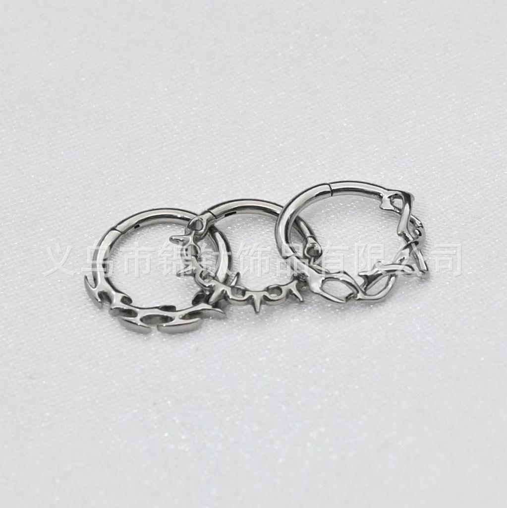 F136 Titanium Hinge Spike Daith Ring Thorns Vine Closure Earrings for Piercings