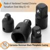 4PCS Impact Socket Adapter Reducer Set 1/2 3/8 1/4 Inch Use Wrenches Drills In Auto and Impact Driver Construction Work