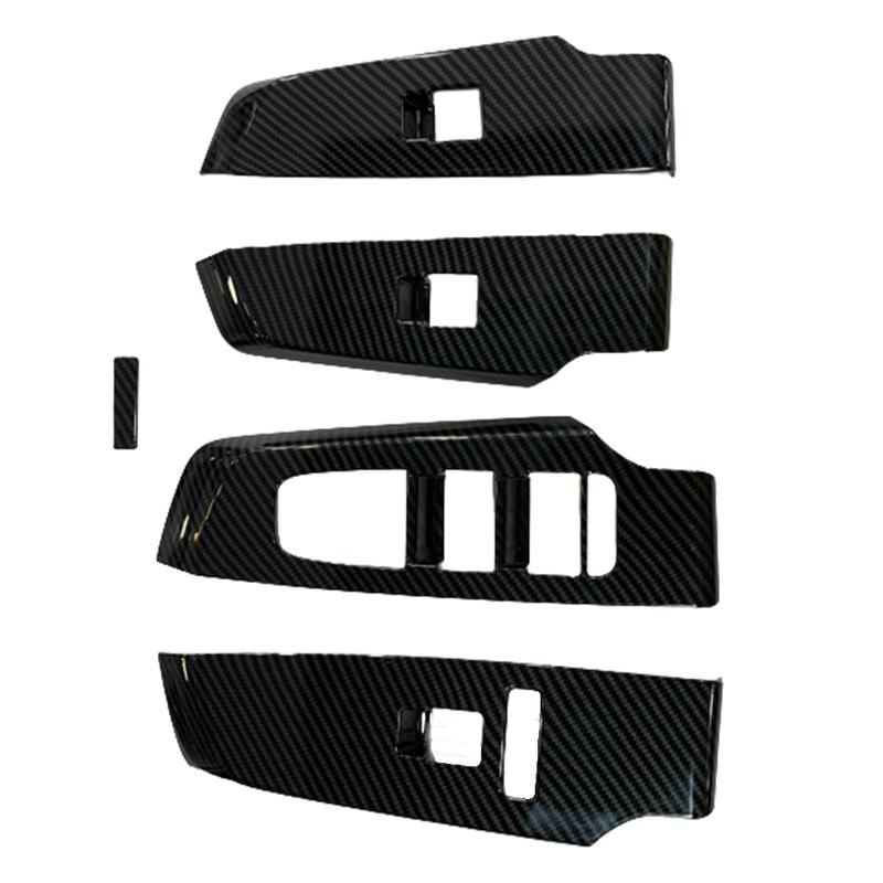 4pcs Window Lift Switch Button Cover Trim Window Switch Bezel Trim for Mitsubishi Outlander - ABS Carbon Fiber
