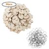 50pcs/pack Unfinished Blank Wood Round/Heart/Star Pendants Disc Wooden Pieces with Hole and Conneted Rings for DIY Craft Art