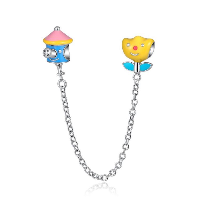 New Daisy Flower Hummingbird Boy And Girl Copper Safety Chain Fit For Original Bracelet Diy Boutique Women'S Jewelry