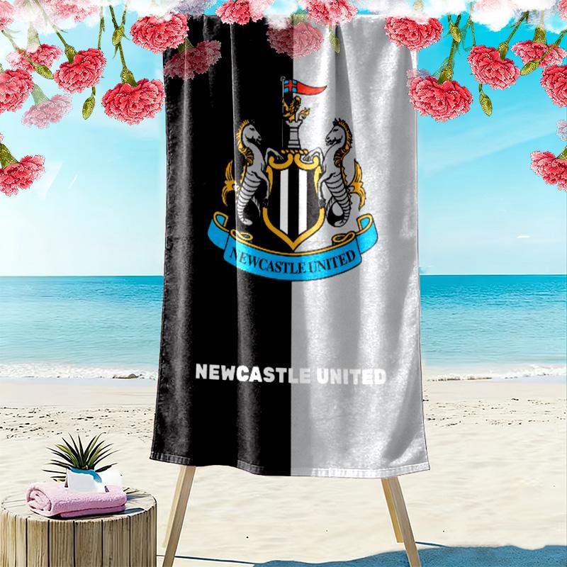 Newcastle United Logo Aufdruck Strandtuch, Großes Weiches Schnelltrocknendes Handtuch für Strand Camping Schwimmen