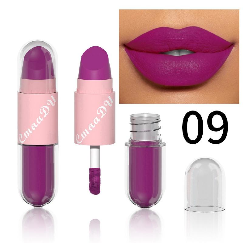 Double Head Matte Lipstick Lip Gloss Red Lipstick Waterproof Long Lasting For Halloween Masquerade COSPLAY Party Makeup Valentine's Day Gifts