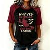 Women Halloween Witch Broom Graphic Raglan T‑Shirt Casual Short Sleeve Crew Neck Top Fall Festival Party Tee