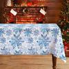 Christmas Blue Snowflake Waterproof Tablecloth Table Decor Winter Xmas Holiday Kitchen Dining Tablecloth Christmas Decorations