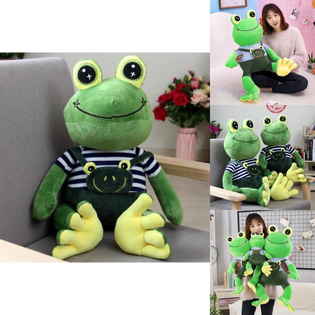 Cute Plush Frog Toy With Shoulder Strap For Kids' Sleeping Companion