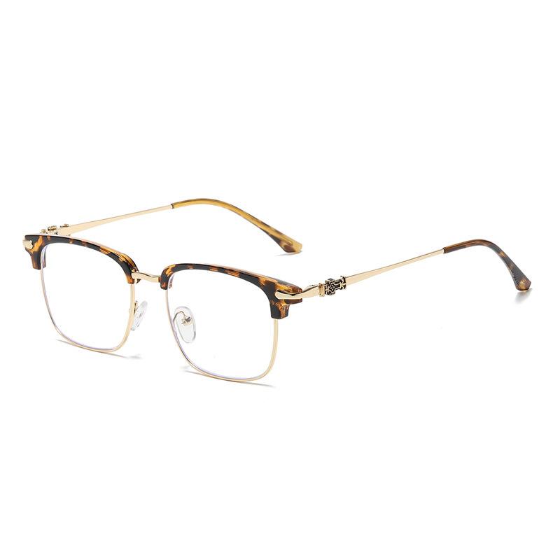 

Stylish Half Frame Anti-blue Lightweight Design Men Glasses Classic Big Square Browline Daily Use Glasses Computer Phone Eyeglasses
