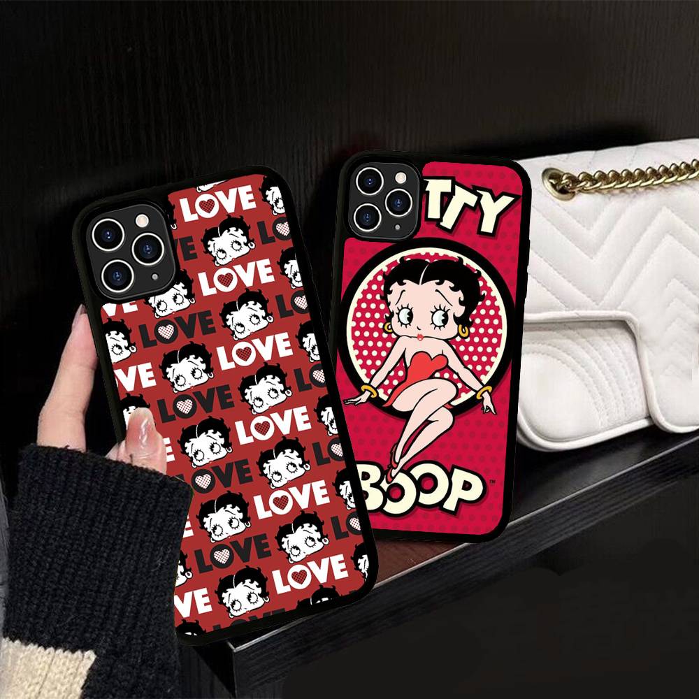 Animation B-Betty Boop PC+TPU Protective Phone Case For IPhone 17 16 Pro Max 15 Plus 14 13 12 11 Cover