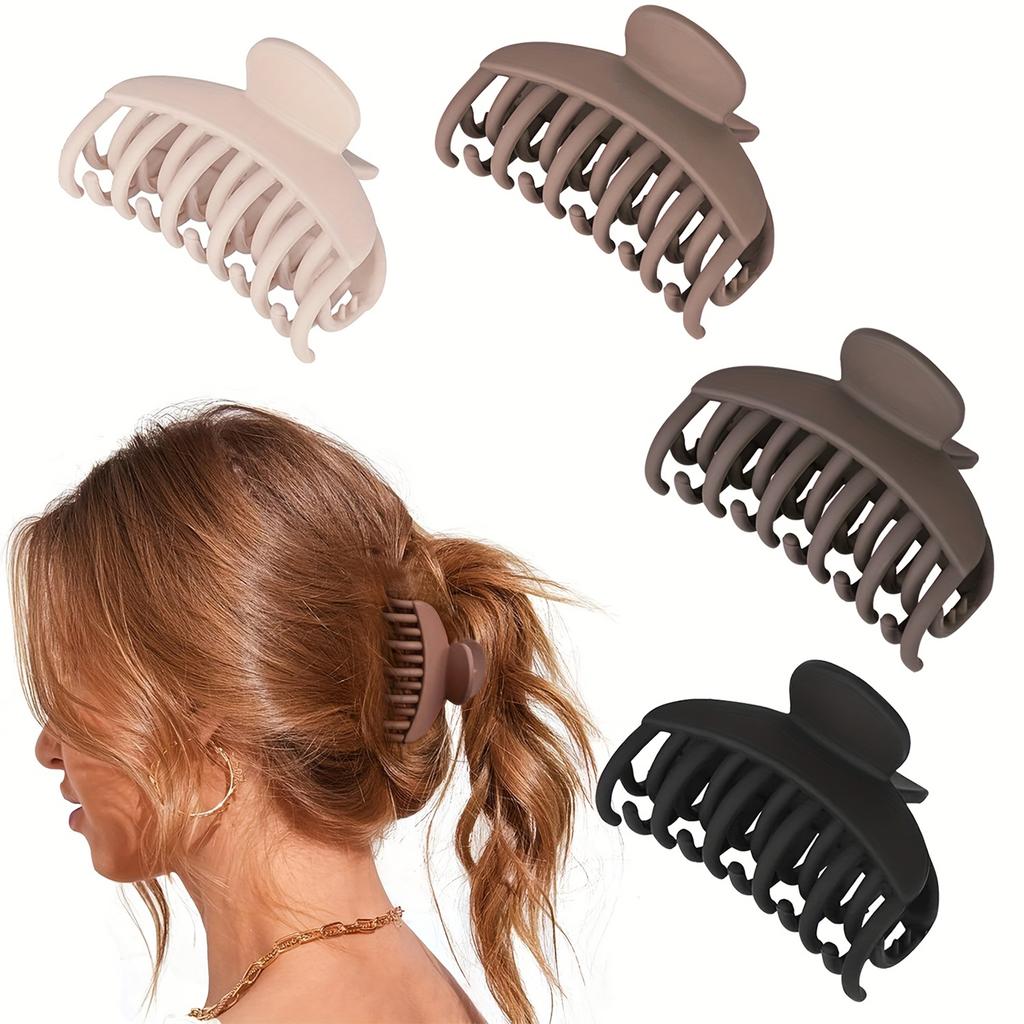 4 Stück Mittlere Haarklammern 6,5 cm Doppelte Zähne Haarklemmen Langlebige Kunststoff-Haaraccessoires für den täglichen Gebrauch und Styling
