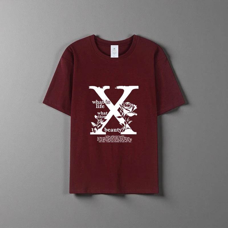 Sommer neues Unisex vielseitiges reines Baumwoll-T-Shirt modisches lässiges Rundhals-Oberteil atmungsaktive lockere Passform Print Kurzarmhemd