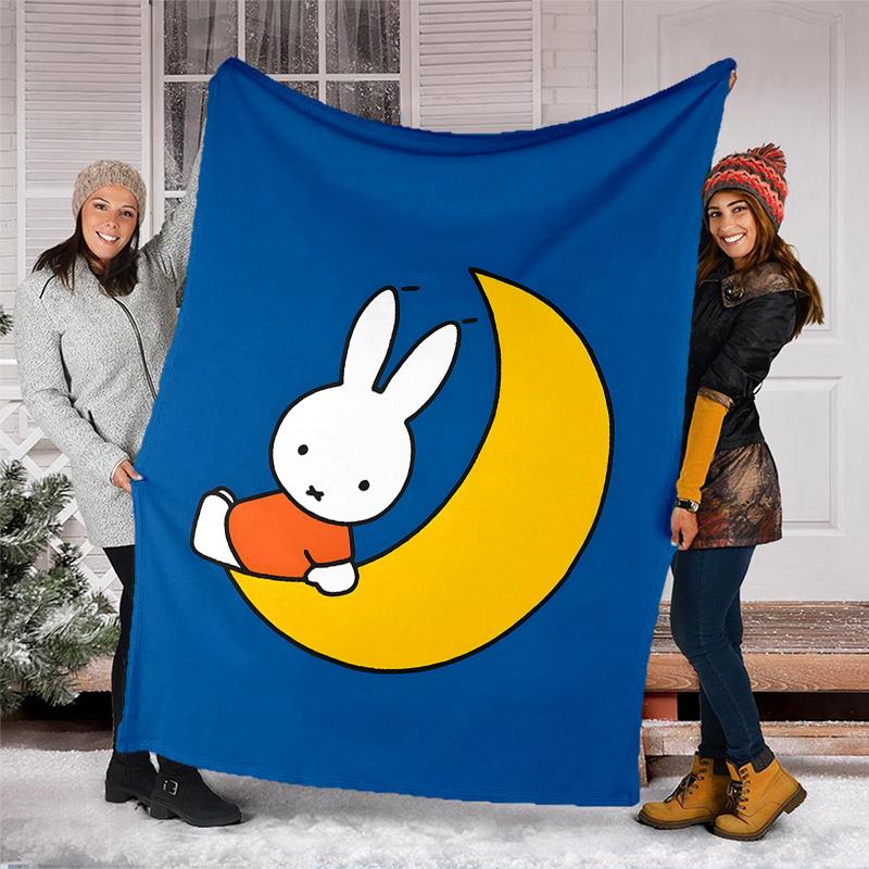 1pc Miffy4 Theme Blanket - Digital Print, Polyester, Cozy for All Seasons, Perfect for Outdoor, Camping, and Travel