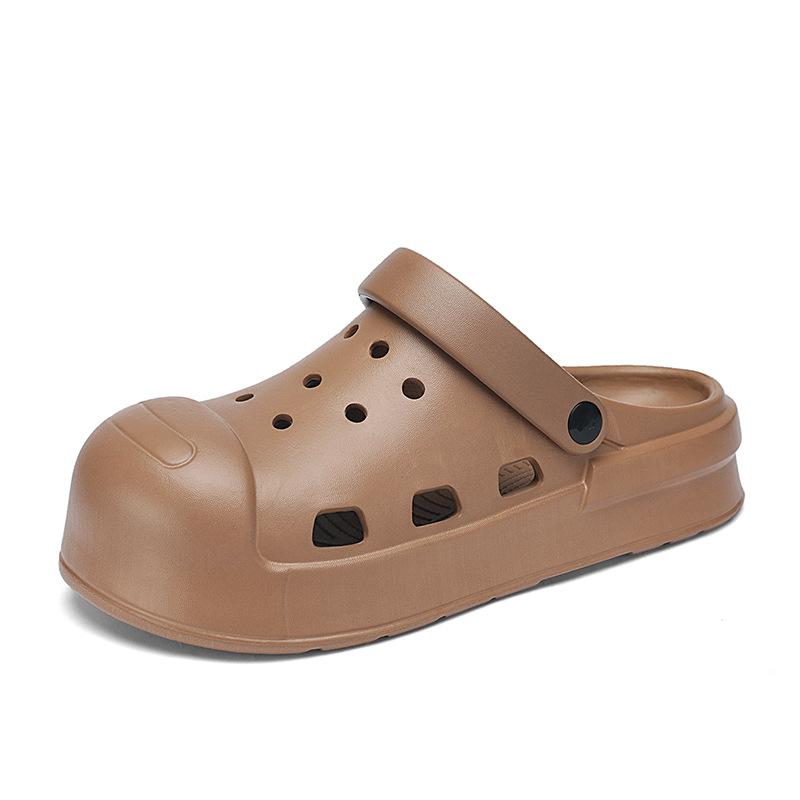 Large Size Thick-soled Hole Shoes Couple Baotou Breathable Casual Beach Shoes Outdoor Indoor Slippers