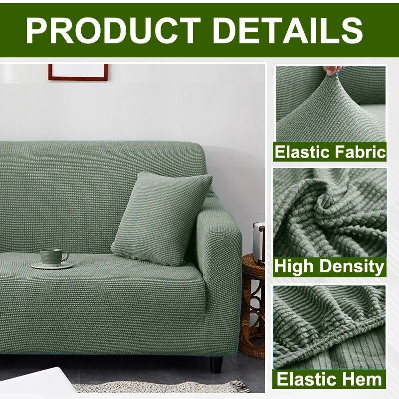 Sofa Cover for Living Room Thick Elastic Polar Fleece Cover for Sofa Couch Armchair 1/2/3/4 Seat L Shaped Corner Sofa Cover