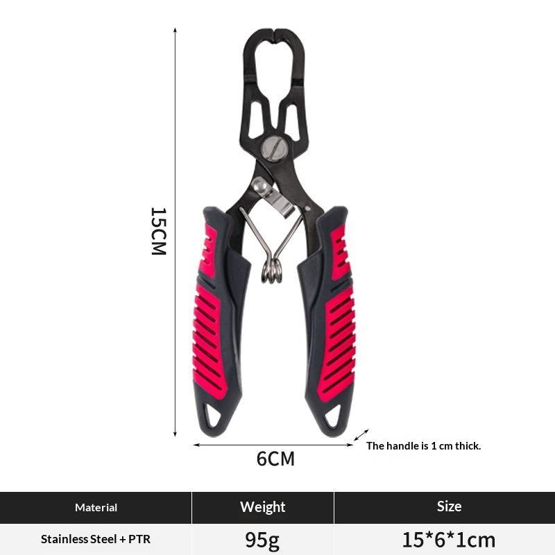 Fish Lip Clamps Fish Clamp Fishing Flat Tweezers With Grip Hook Removal Tool Fish Controllers Grippers Fishing Fish Lip Pliers красный