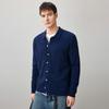 Men's 100% Wool Thick Round Neck Cardigan