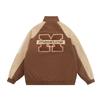 Unisex Oversized Puffer Jacket With Embroidered Letter Patchwork Warm Winter Streetwear Coat Men Women