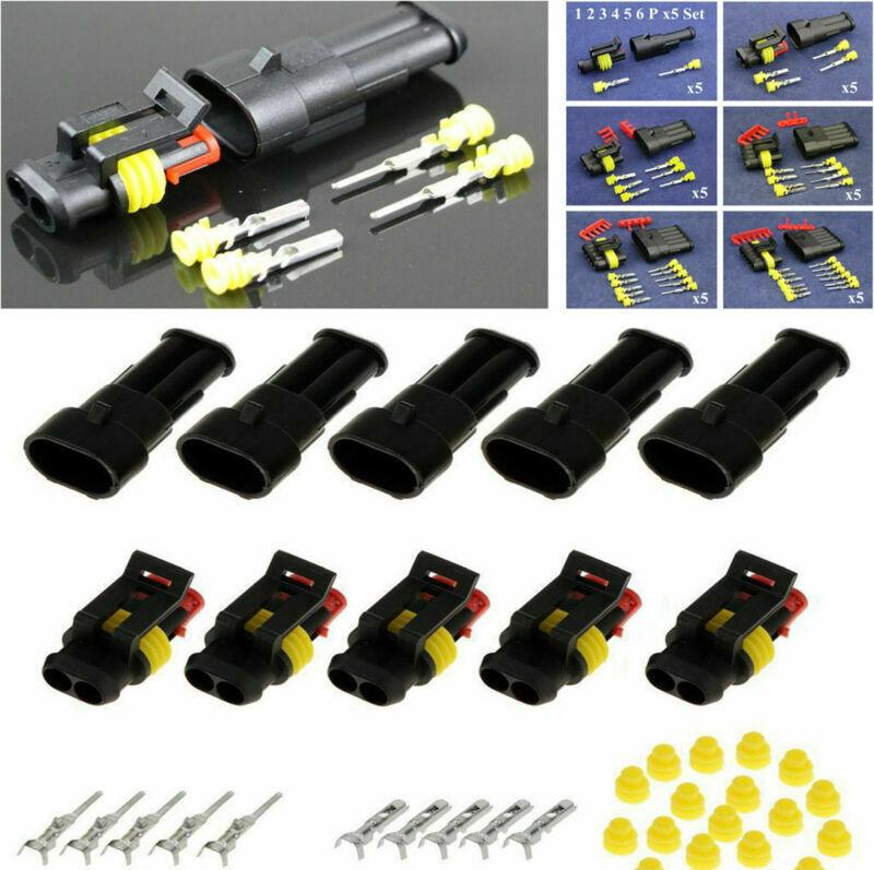 30 Set 1/2/3/4/5/6 Pin Way Car Off-Road Sealed Electrical Wire Connector Plug