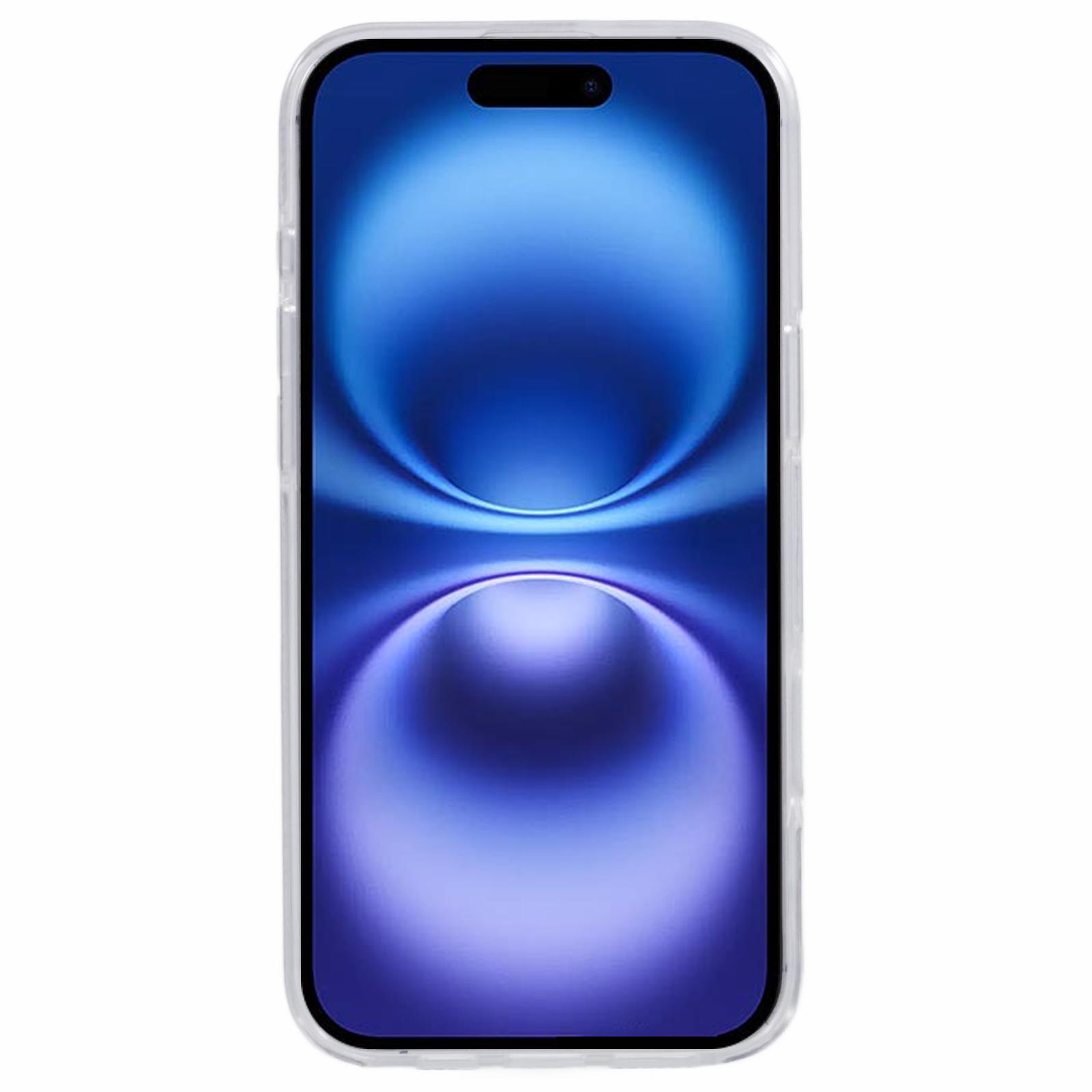 

For iPhone 16 Case TPU Frame Clear Acrylic Back Phone Cover with PET Film A