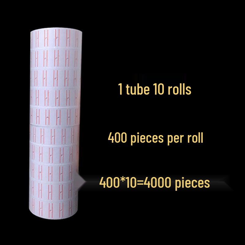 White Self-Adhesive Single Row Price Label Stickers for Supermarket