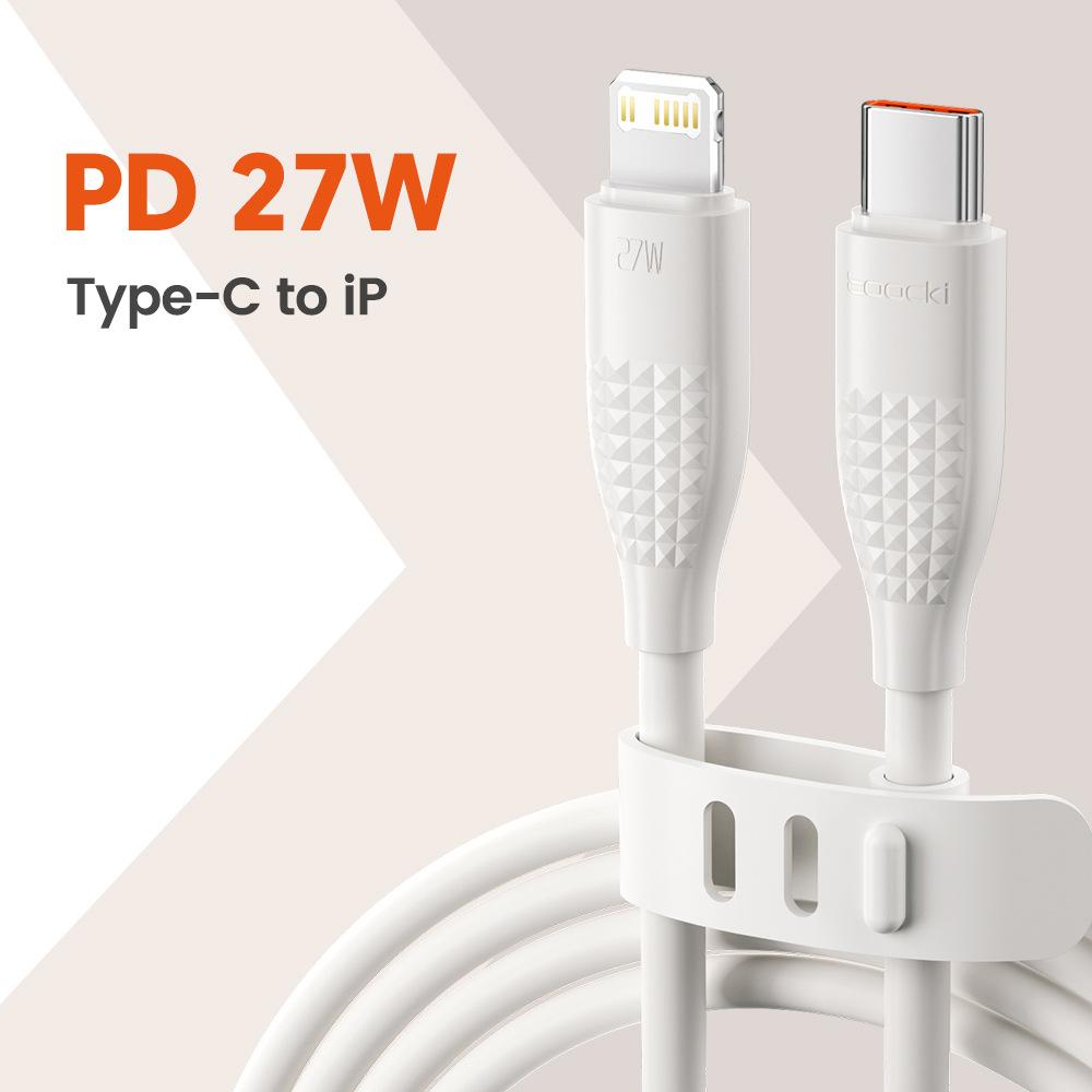Toocki PD27W USB-C to Lightning Cable, Fast Charging for iPhone 8-14 iPad, Braided Data Cord A
