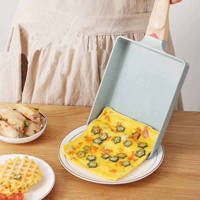 20*16cm Non-Stick Tamagoyaki Frying Pan Japanese Omelettes Pancake Maker Saucepan Skillet Cooking Pots Cookware for Kitchen