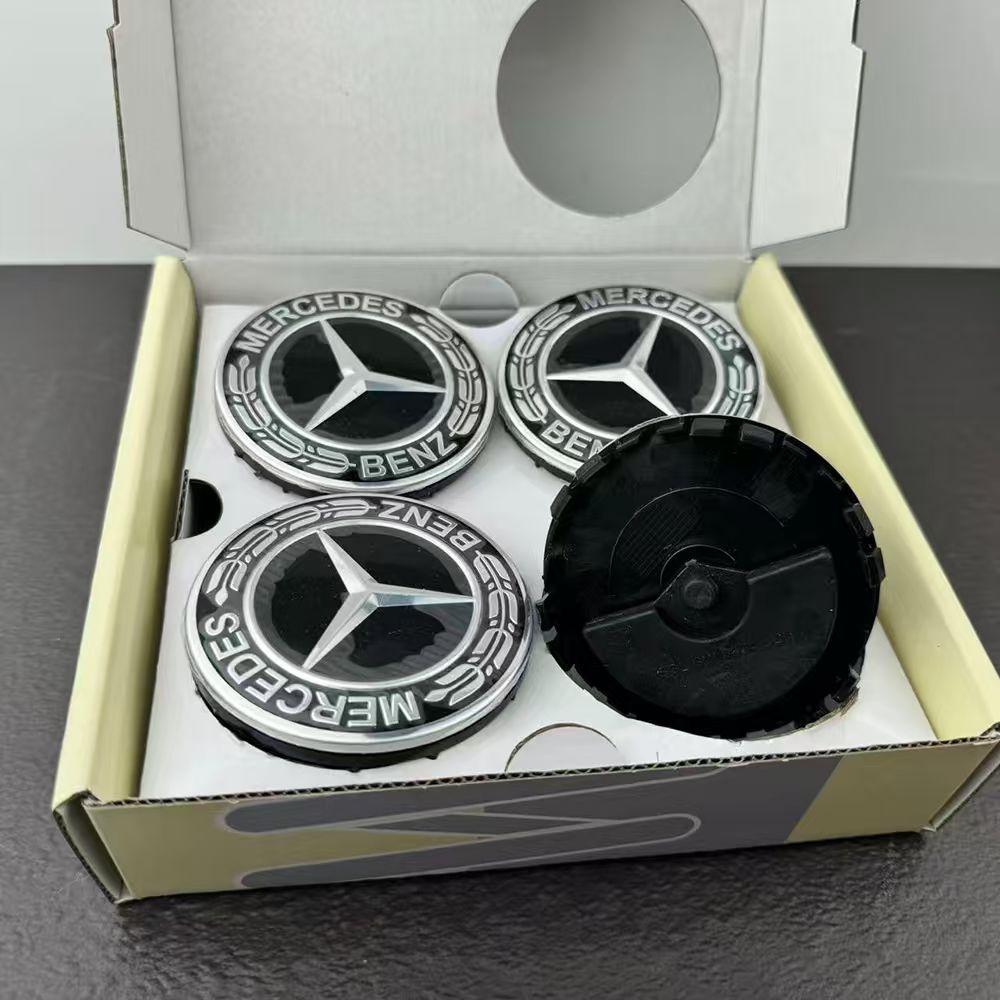 Benz CW23SSA 4pcs 75MM Car Wheel Hub Caps Floating Mercedes Benz C E A B S Class GLE GLA GLB GLC GLS W176 177 203 204 205 211 212 213 222
