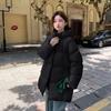 Women's Mid-length New Thickened Hooded Cotton-padded Jacket for Small People, Cotton-padded Jacket