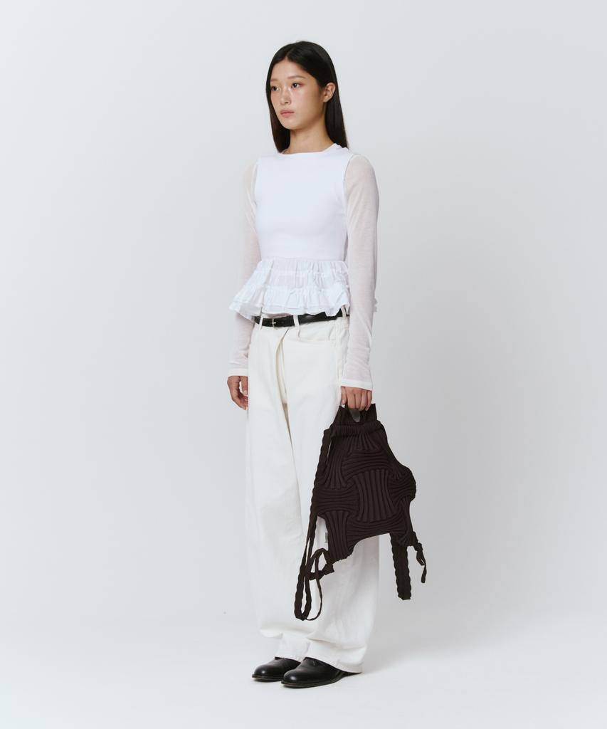 Pleatsmama New Bow Backpack Deep Brown