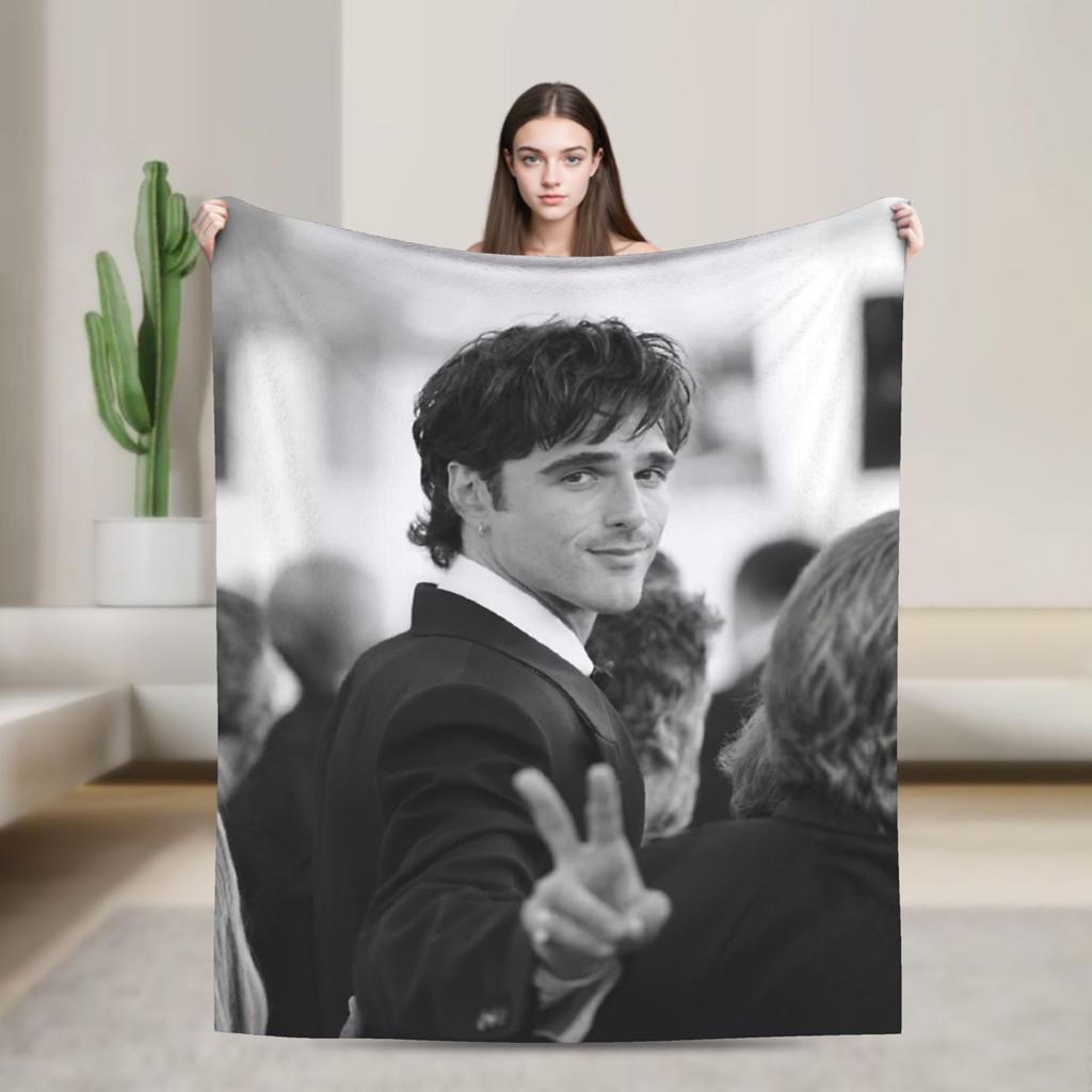 Jacob Elordi Blankets Flannel Summer Multi-function Soft Throw Blanket for Home Office Bedspread